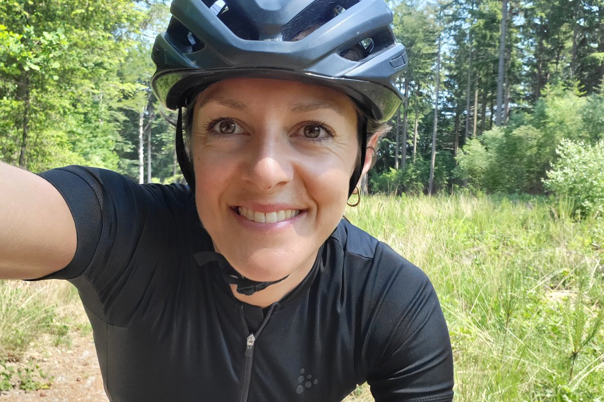 Franziska tijdens een van haar fietstochten